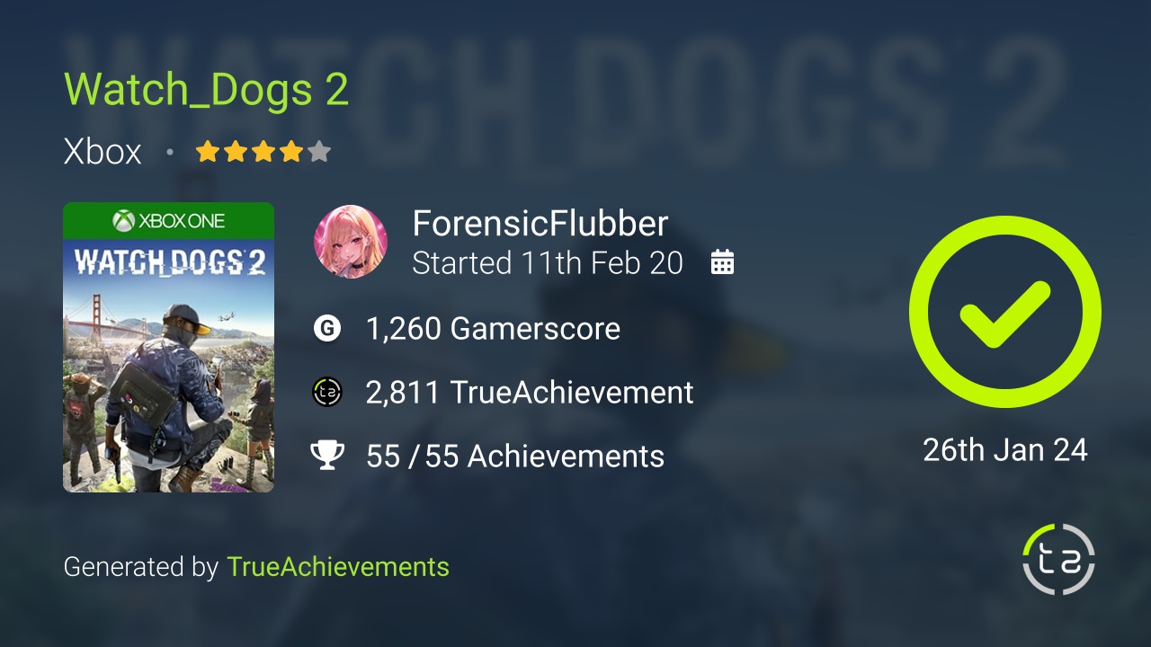 Watch_Dogs 2 achievement summary